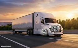 A cutaway illustration of a Freightliner Cascadia heavy-duty truck, revealing the integrated Detroit Gen 6 diesel engine, transmission, and aftertreatment system designed for EPA 2027 compliance. A cutaway illustration of a Freightliner Cascadia heavy-duty truck, revealing the integrated Detroit Gen 6 diesel engine, transmission, and aftertreatment system designed for EPA 2027 compliance.