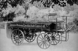 the first truck in the world, which looked like a cart with an engine and without a drawbar the first truck in the world, which looked like a cart with an engine and without a drawbar