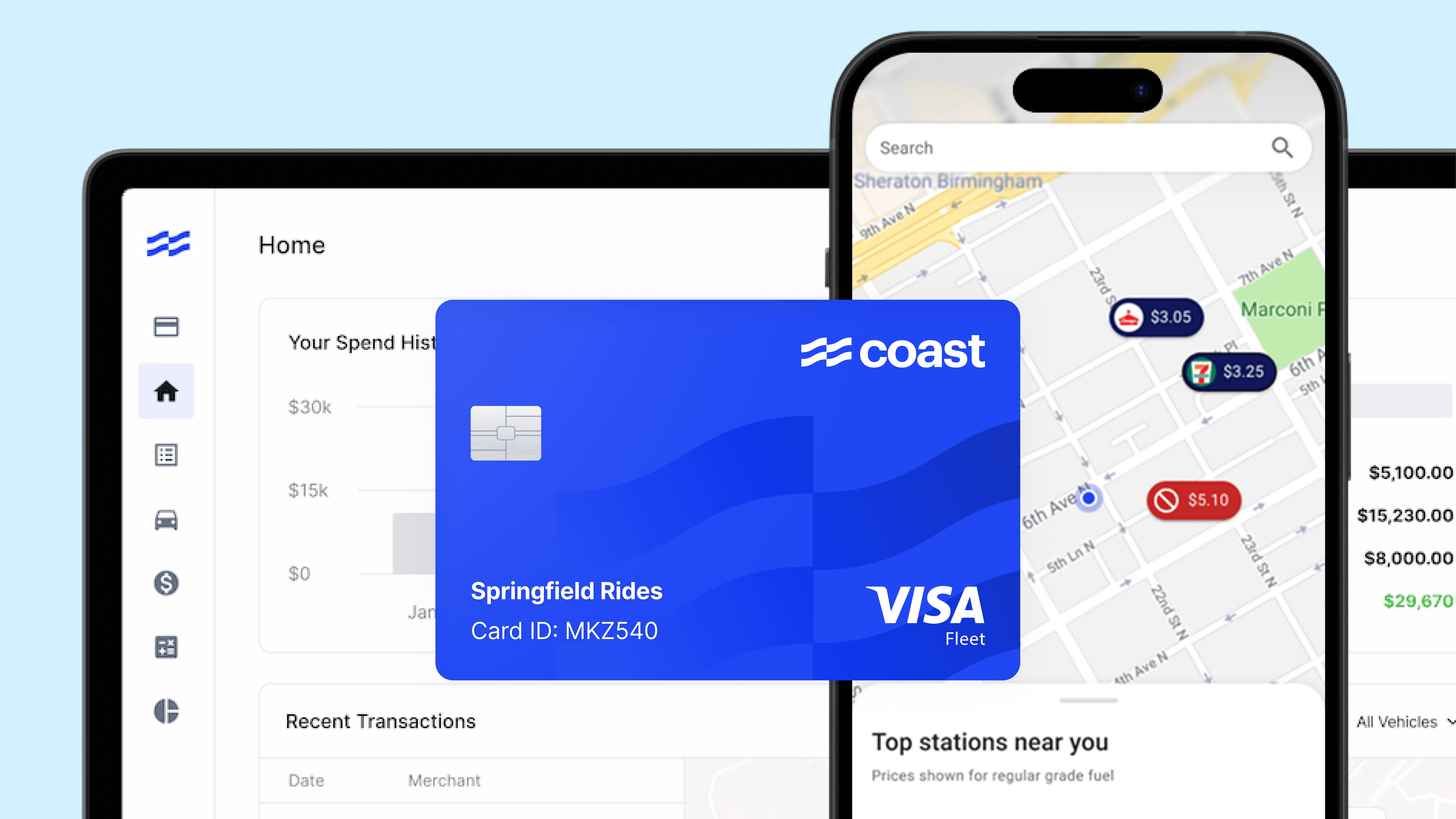 Coast fleet card supports fuel savings, reporting, and centralized expense management