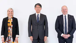 From left: Karin Rådström, president and CEO of Daimler Truck; Koji Sato, president of Toyota Motor Corp., and Martin Lundstedt, president and CEO of Volvo Group