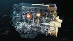 A studio rendering of Volvo Trucks' new EPA 2027-compliant D13 engine block, highlighting its refined aftertreatment system. A studio rendering of Volvo Trucks' new EPA 2027-compliant D13 engine block, highlighting its refined aftertreatment system.