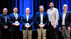 Six men stand smiling on stage at the NPTC conference holding three glass awards for the 2026 FleetOwner Private Fleet of the Year. From left to right: Lee Karlinsky, Chris Fada, Wyman Miller, Aaron Huffaker, Hayden Cardiff, and Josh Fisher. Six men stand smiling on stage at the NPTC conference holding three glass awards for the 2026 FleetOwner Private Fleet of the Year. From left to right: Lee Karlinsky, Chris Fada, Wyman Miller, Aaron Huffaker, Hayden Cardiff, and Josh Fisher.