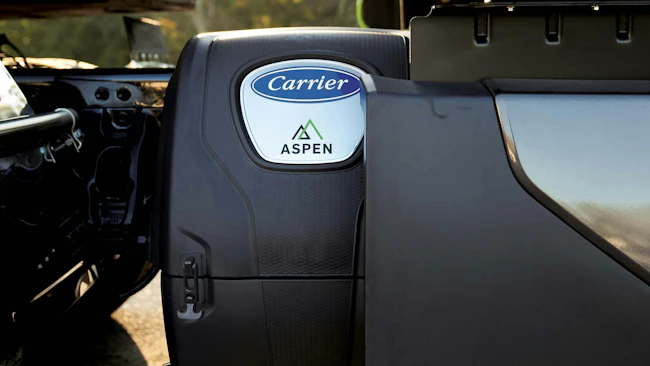 Carrier Aspen APU provides heating, cooling, and 120V power for long-haul truck operations