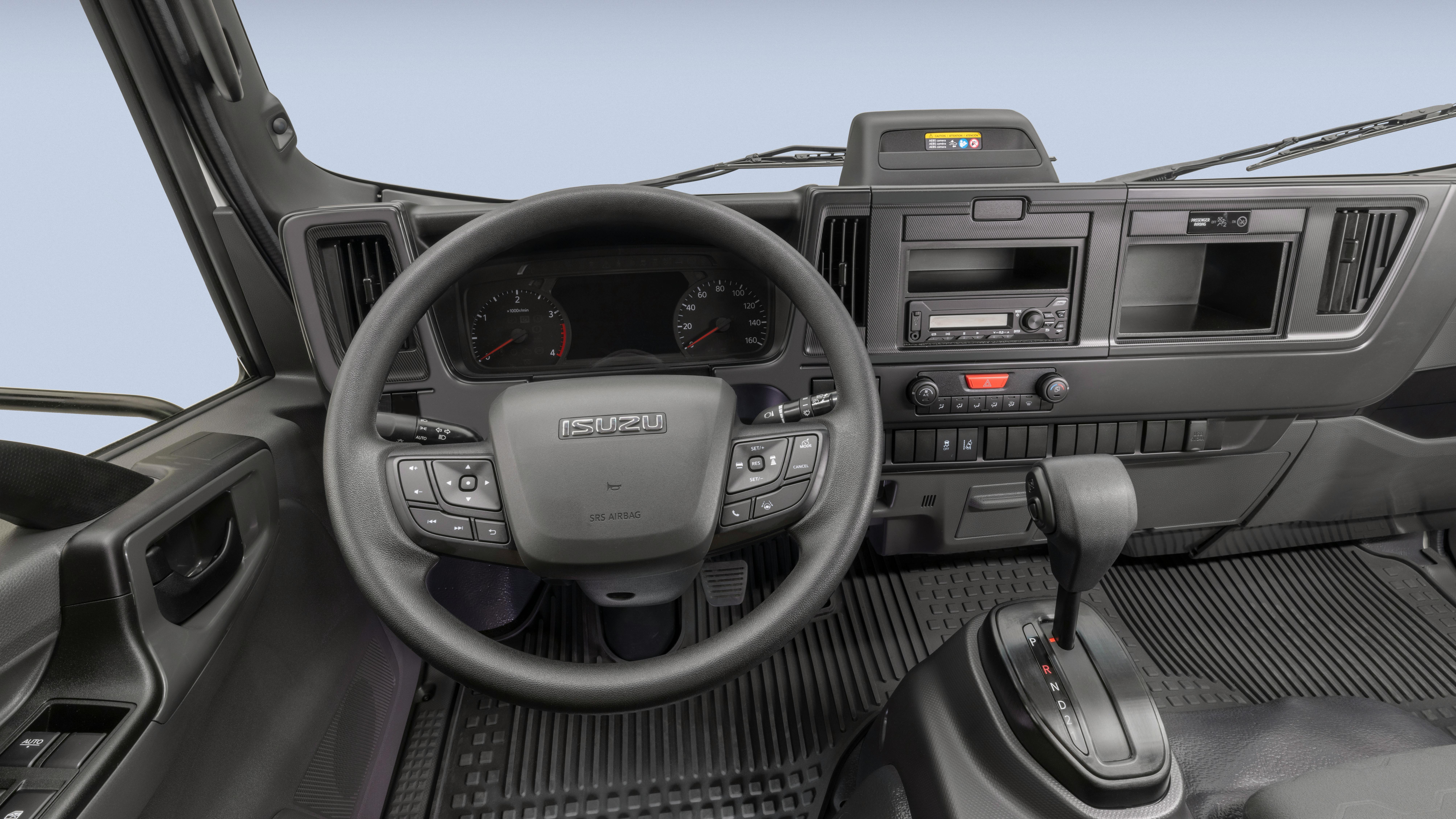 Isuzu N-Series cab upgrades improve driver ergonomics, safety controls, and in-cab digital display system