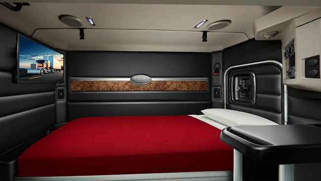 Peterbilt Class 8 trucks offer advanced cab technology and sleeper comfort for fleets