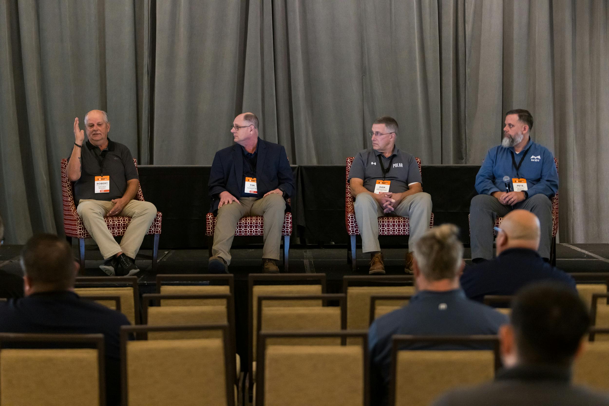 Speakers from last year&rsquo;s National Safety Conference (from left): Robert Benuzzi, CTP, Adirondack Beverages; Tim Larson, AutoZone; Dan Chase, CTP, Polar Beverages; Pete Dhuse, CTP, Merchants Distributors
