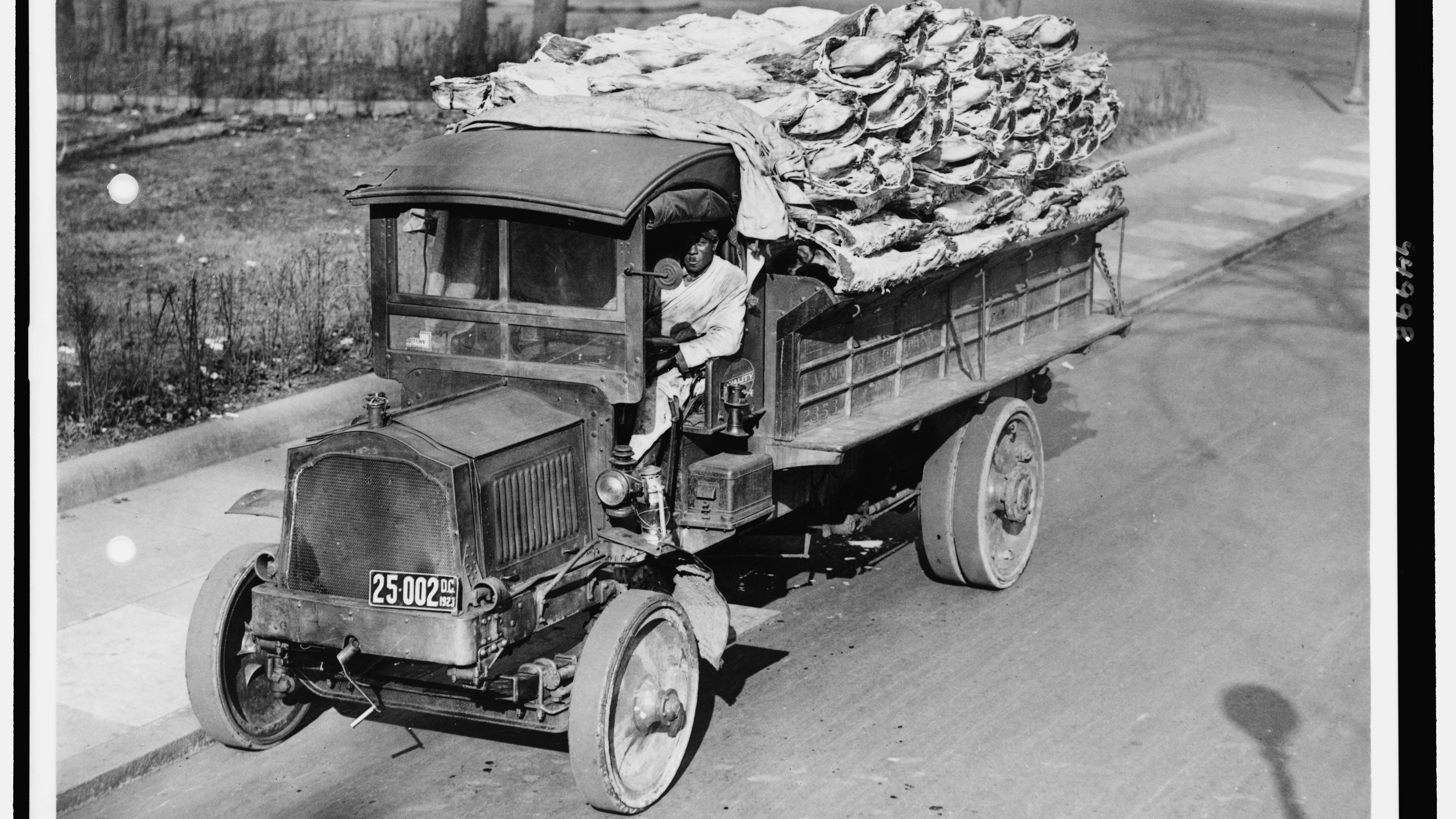 A truckload of beef is delivered to Central Market in Washington, D.C., c. 1923.