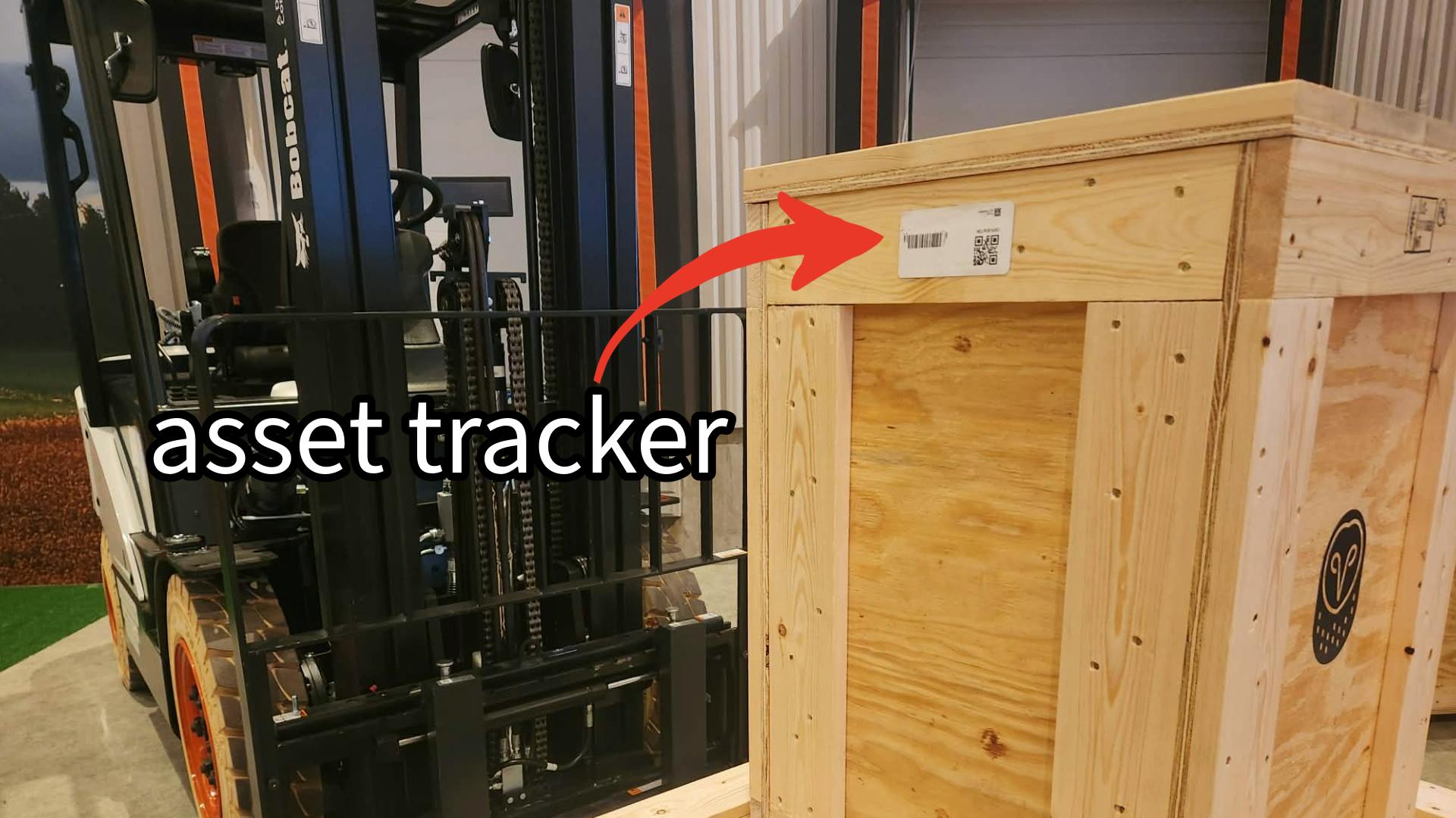asset tracking sticker label on box