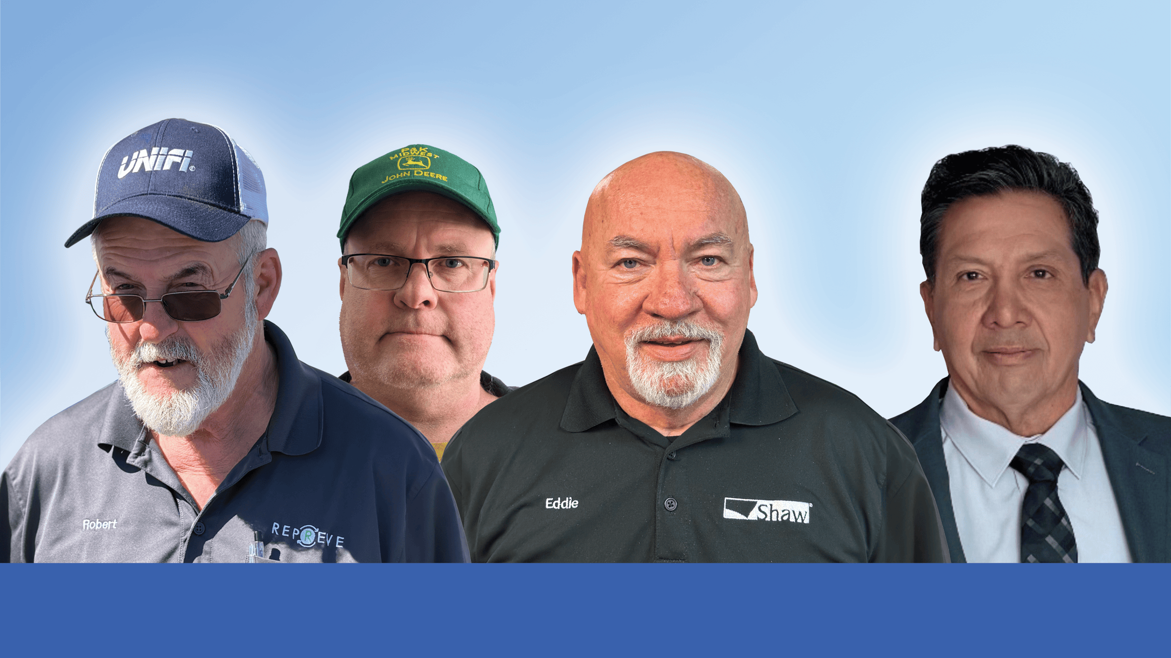 From left to right: Robert Baity, Unifi Manufacturing; Matthew Dosland, John Deere assigned by CPC Logistics; Eddie McAllister, Shaw Industries Group; and Paul Ramirez, Circle K/Fuel South Express.