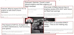 FleetOwner top stories: new engines and oils