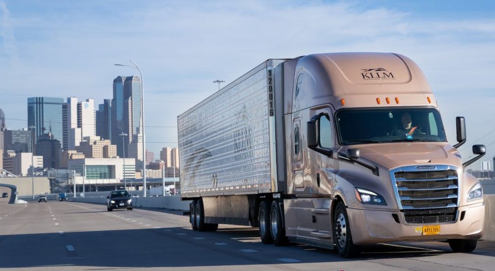 KLLM Transport Services truck on highway