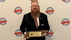 Patrick Fluegel recognized as TCA Highway Angel for rescuing trapped driver