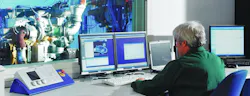The Paccar Technical Center, which broke ground in 1982, covers 450 acres and includes over 200,000 sq. ft. of offices and labs. The site has expanded from its original focus on structural and electrical testing to include engine, software, and advanced research capabilities. The Powertrain Test Cell, above, allows for testing of engines, transmissions, and rear ends using large dynamometers at the wheel ends. The facility also features a 1.6-mile high-speed oval with banked corners and an internal 1.5-mile durability test track designed with speed bumps, trenches, and broken concrete for structural testing.