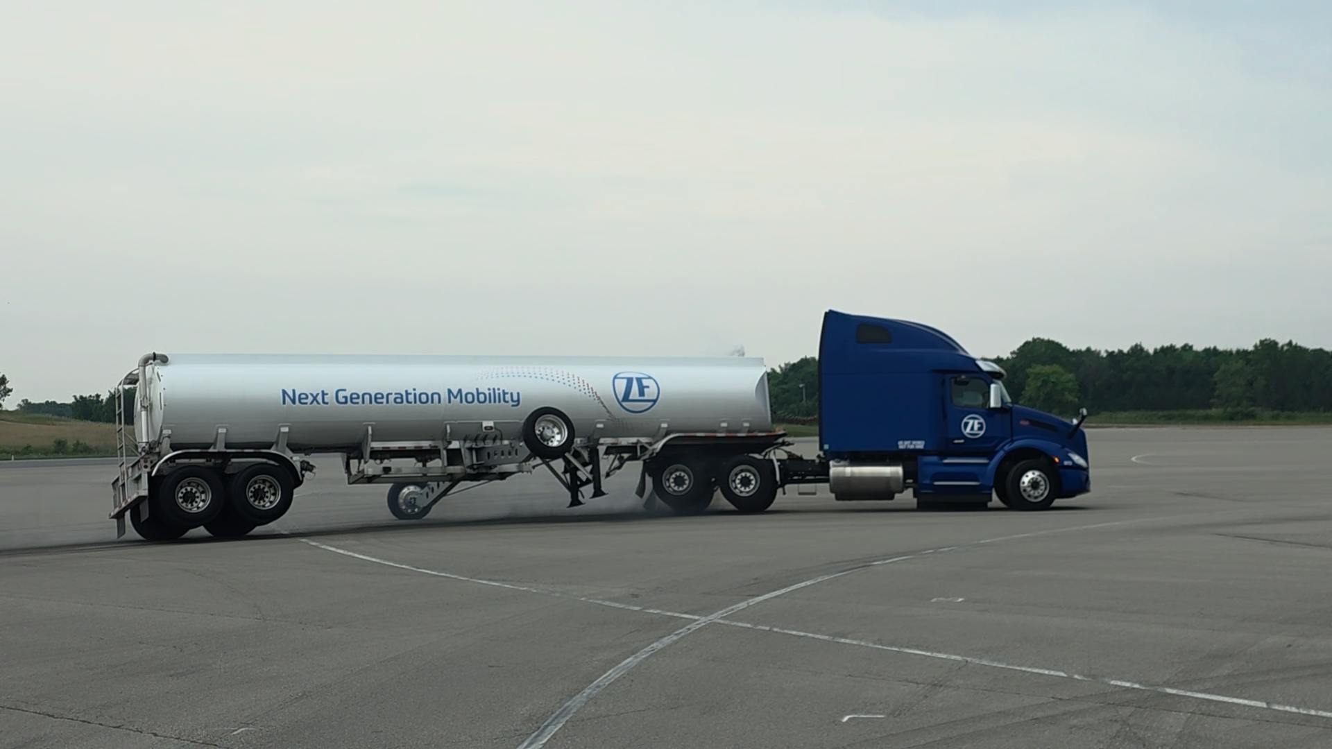 The Roll Stability Support ECU automatically applies the trailer&rsquo;s brakes to ensure vehicle control when physical forces like sloshing liquids threaten to destabilize the tractor-trailer.