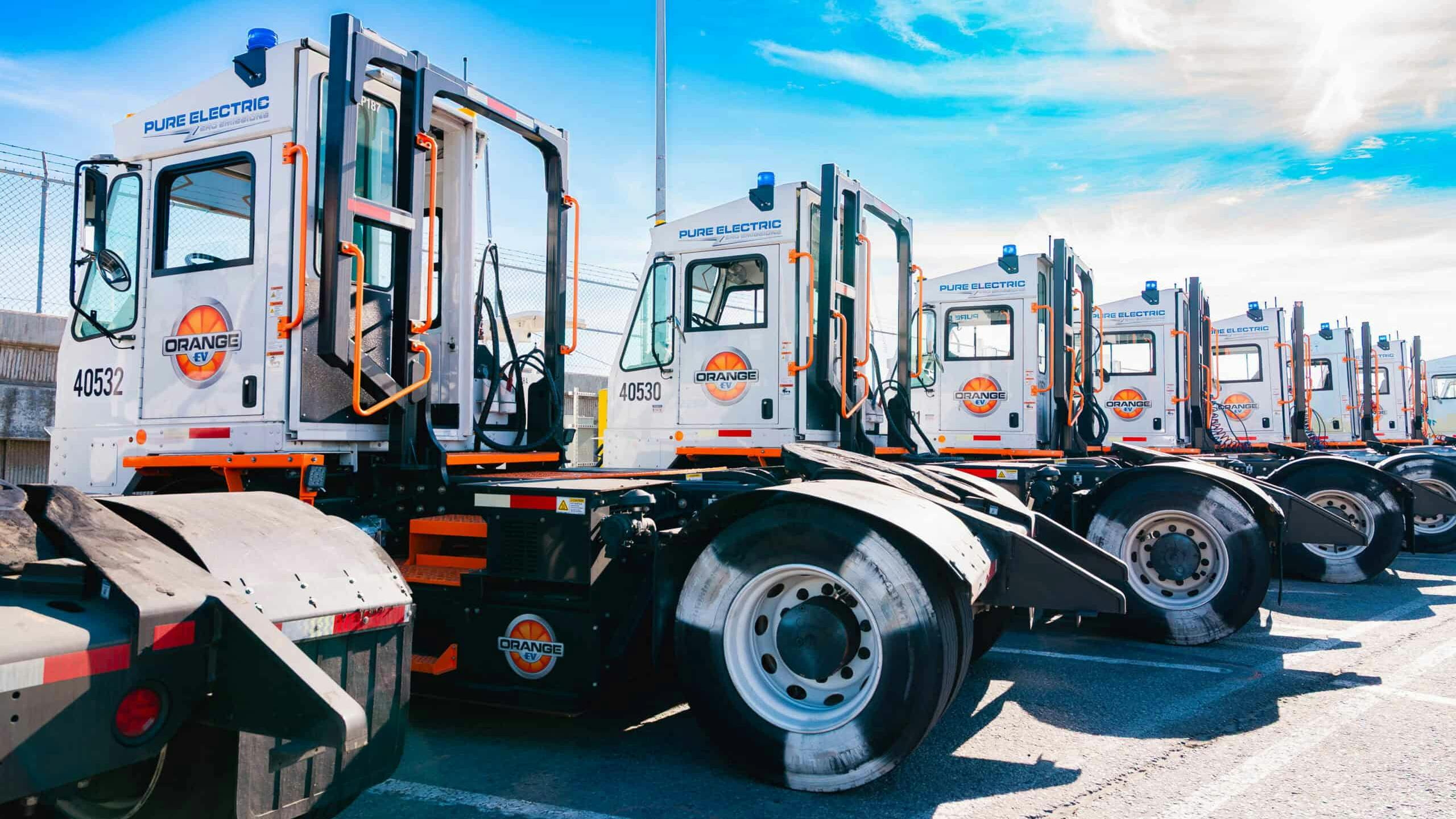 Orange EV terminal tractors