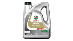 Castrol Vecton 15W-40 oil supports diesel, natural gas, and gasoline commercial truck engines