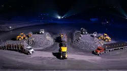 VNX lineup aerial shot at night